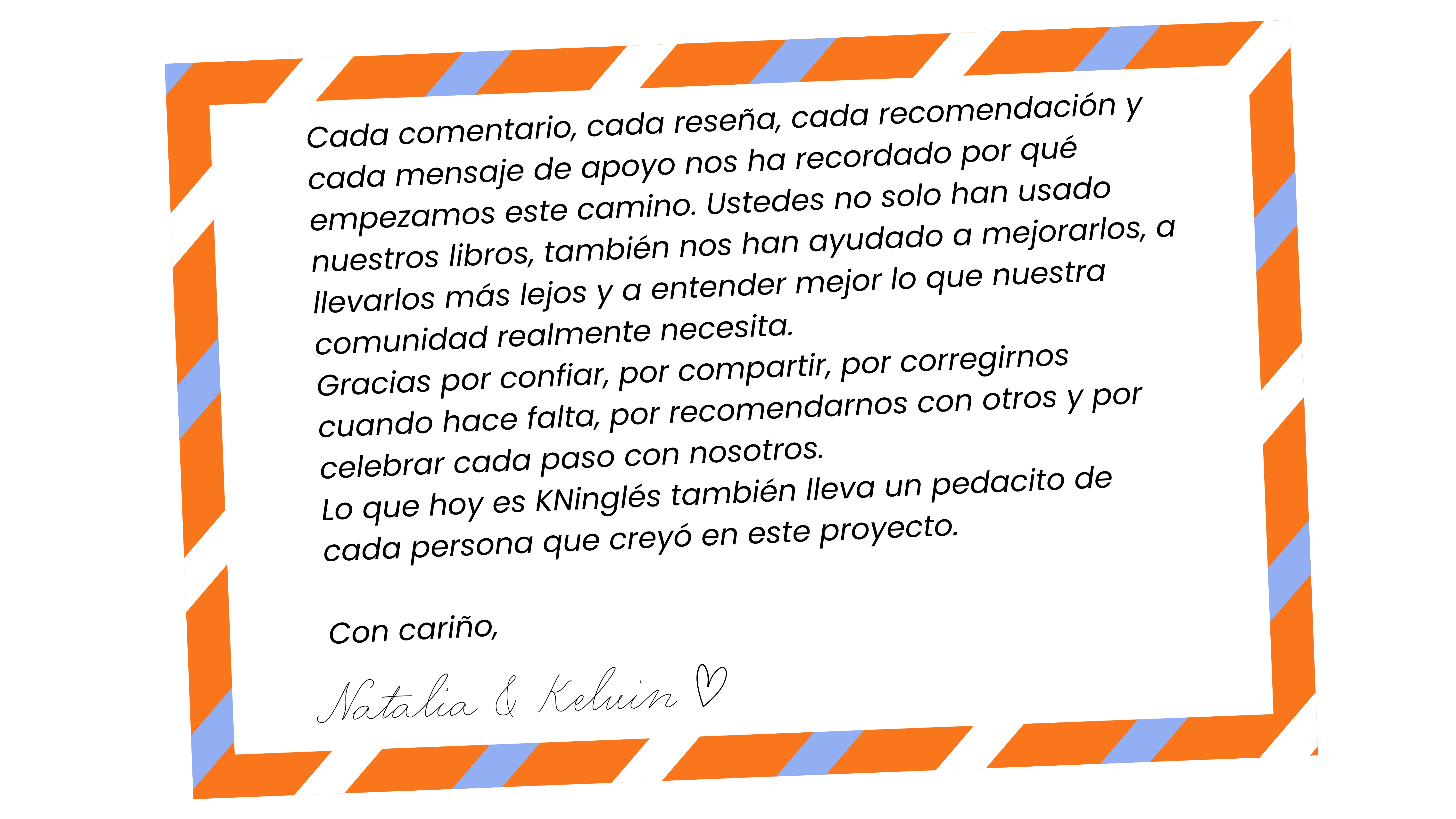 Carta Natalia y Kelvin